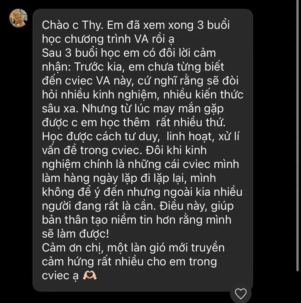 Phản hồi học viên về cách dạy của Thy