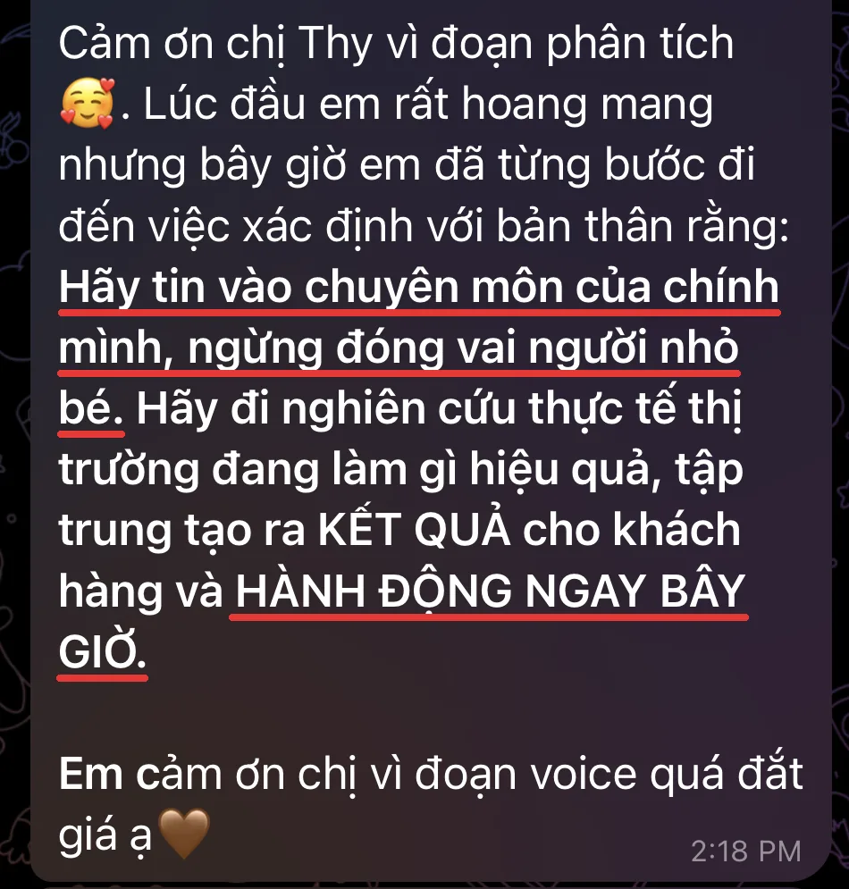 Học viên chia sẻ sau voice training: tin vào chuyên môn của chính mình